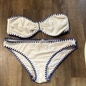 Vineyard Vines Cream and Blue Bikini